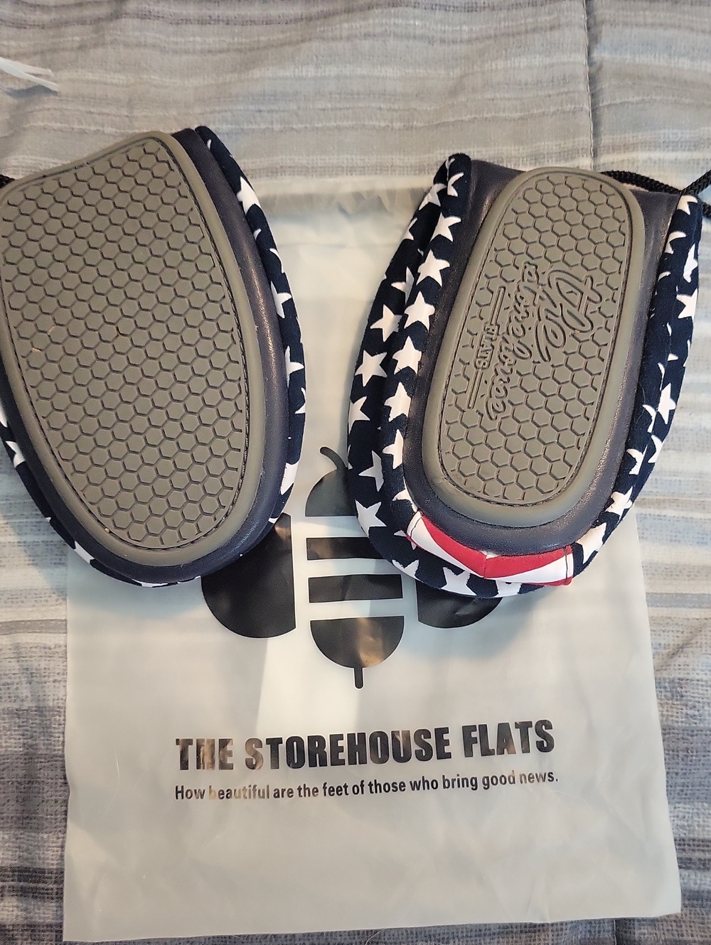 Womens Navy Star Slip-On Shoes